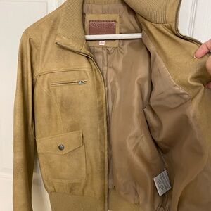 Beige leather imitation Beige Jacket, Brand Miss London, Large